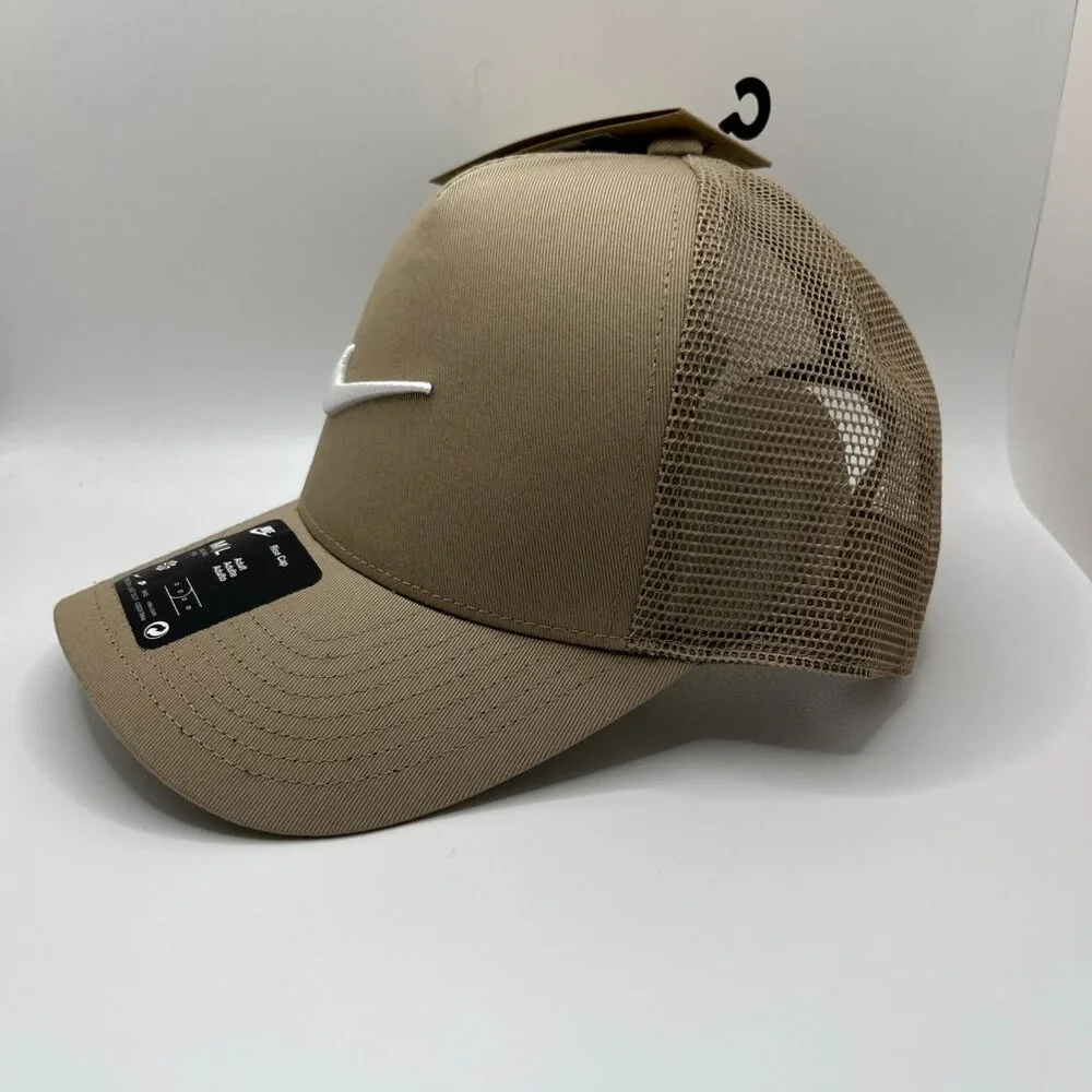 Nike Rise Structured Trucker Hat Cap Beige Tan Curved Brim Adult M/L - Picture 2 of 6